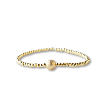 Duo Smooth Gold Beaded Bracelet