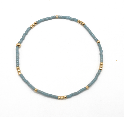 Newport - Pale Turquoise + Gold Waterproof Bracelet