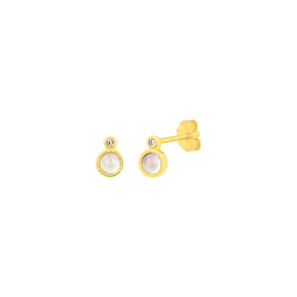 REESE MOONSTONE STUDS GOLD: GOLD