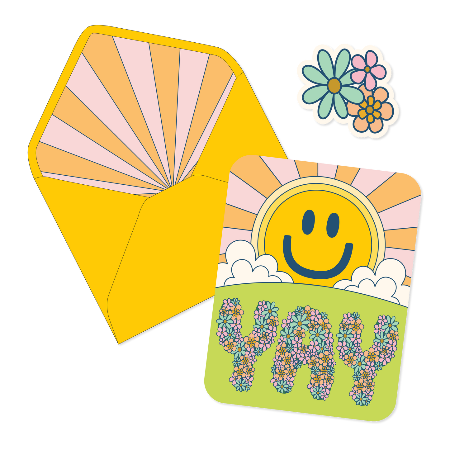 Congrats Rainbow Swirl Card