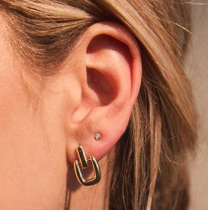 MARISOL BEZEL STUD 2MM: GOLD