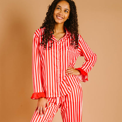 Sweet Dreams Pajama Pants Set-Peppermint Stripes