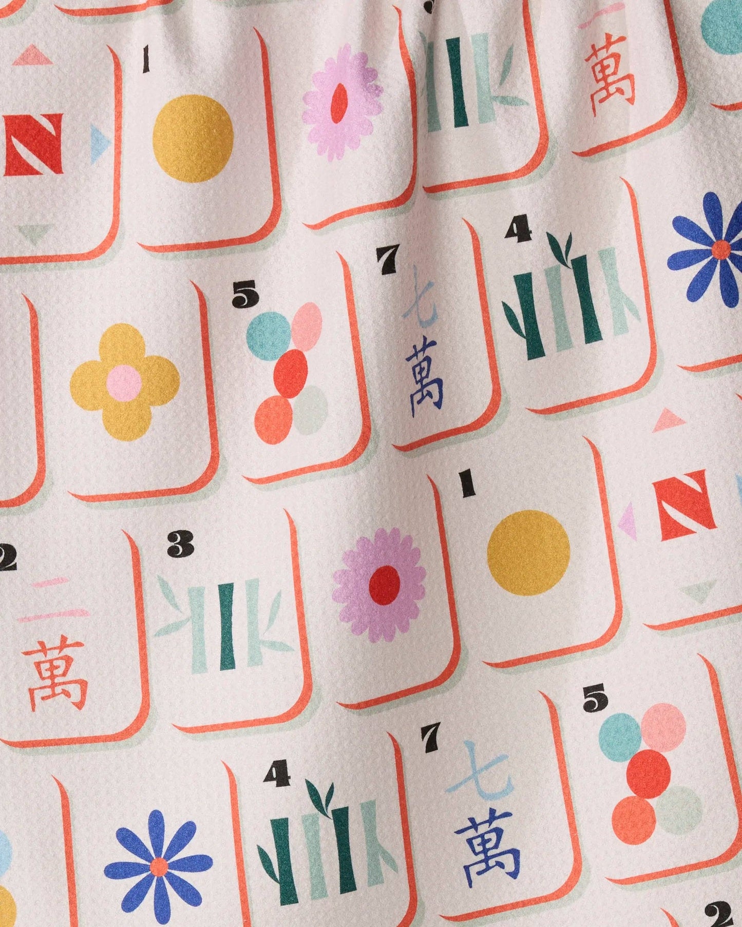 Tile Toss Tea Towel - Mahjong