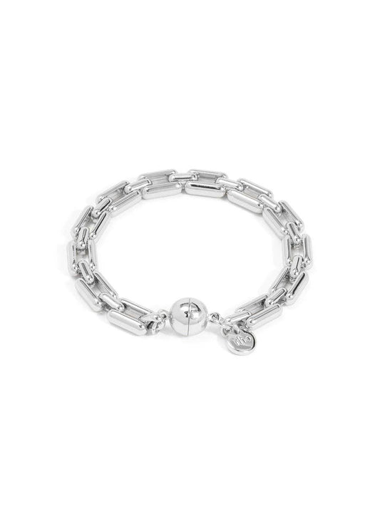 Time Link Magnet Bracelet: Silver