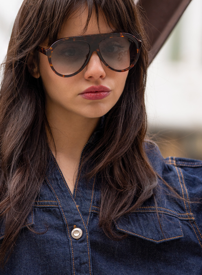 Maxwell Aviator Sunglasses: Tortoise