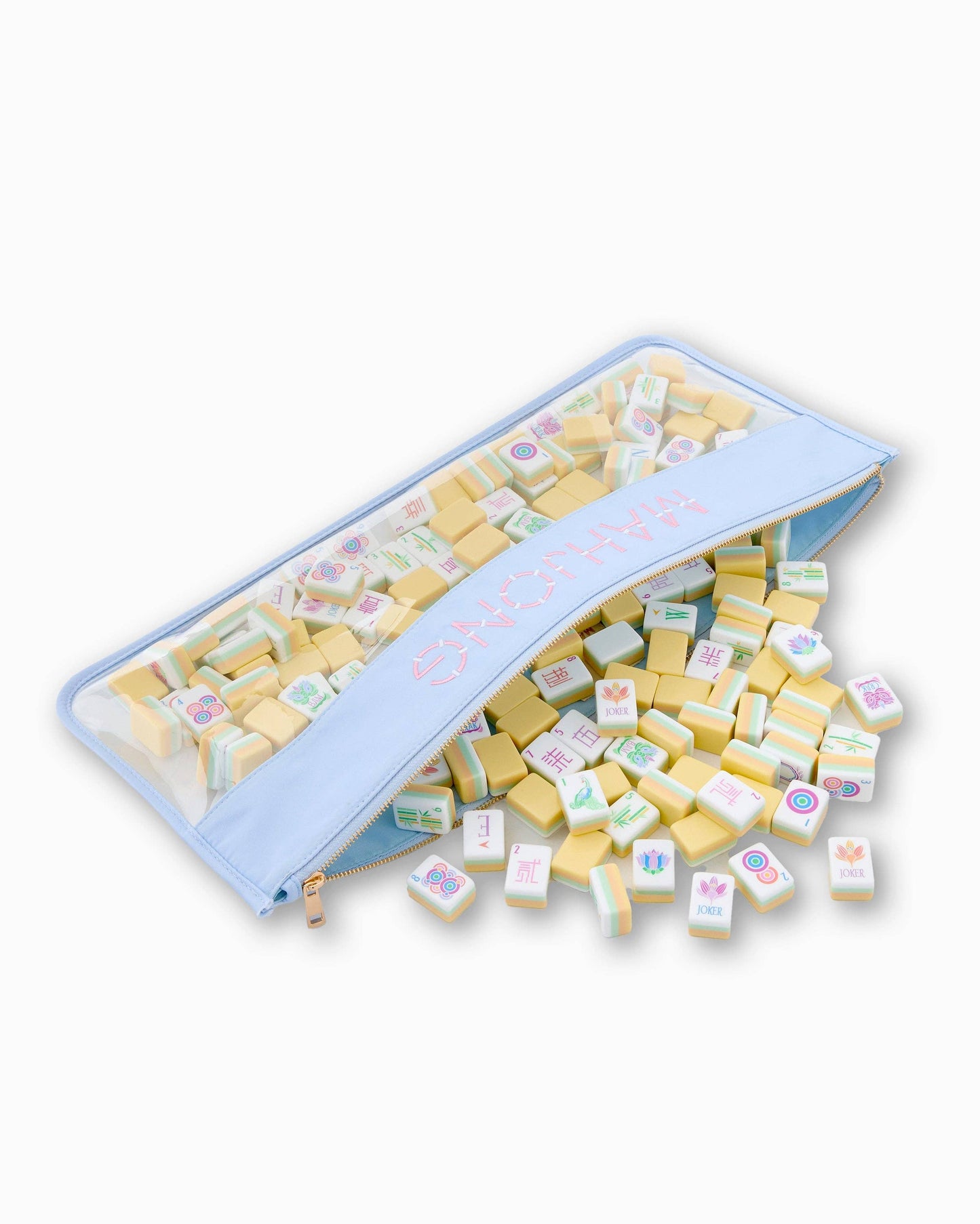 Mahjong Bag - Light Blue Bamboo