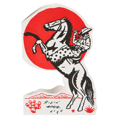 Ridin' High Cowboy | Cut-Out - Greeting Card