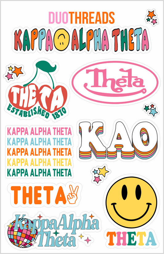 Theta Rainbow Sticker Sheet
