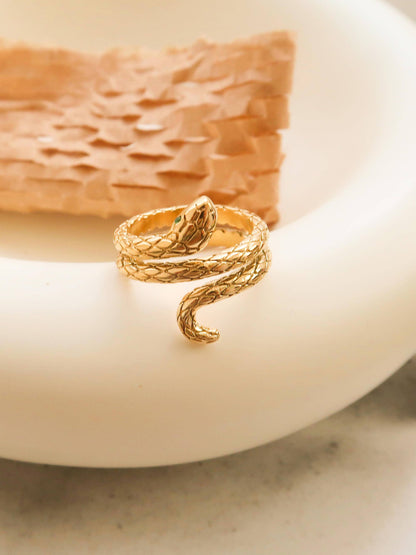 Lamia Gold Non-Tarnish Serpent Ring