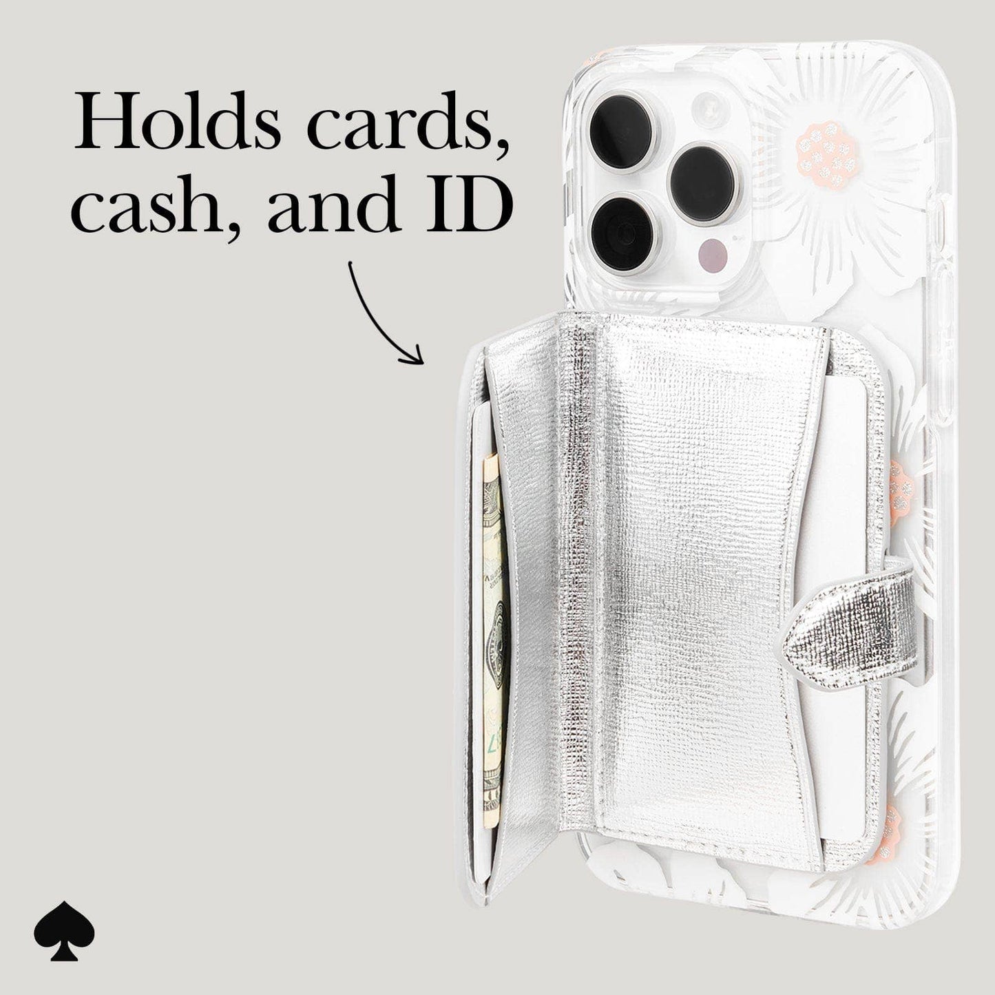 Kate spade new york Morgan Wallet MagSafe Metallic Silver