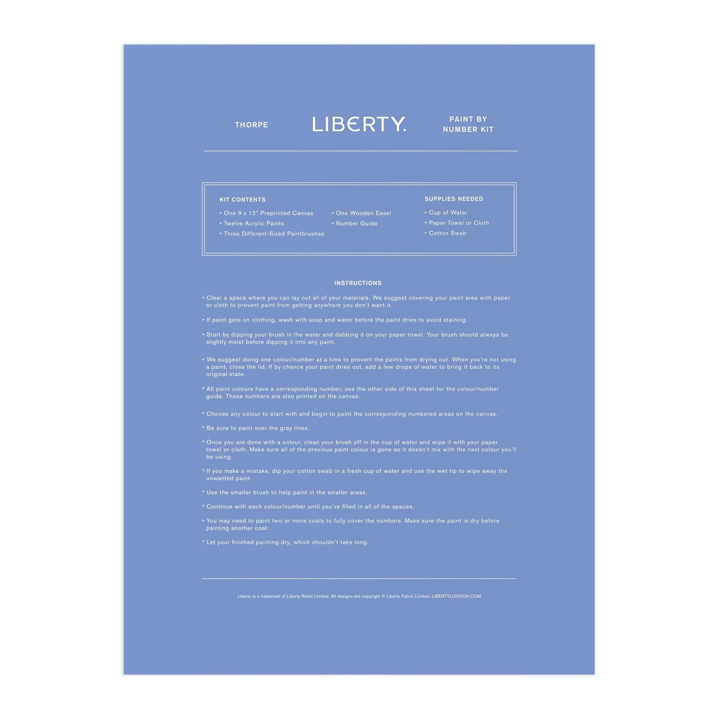 Liberty 9 x 12 Paint by Number Kit Thorpe