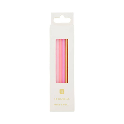 Rose Pink & Gold Birthday Candles