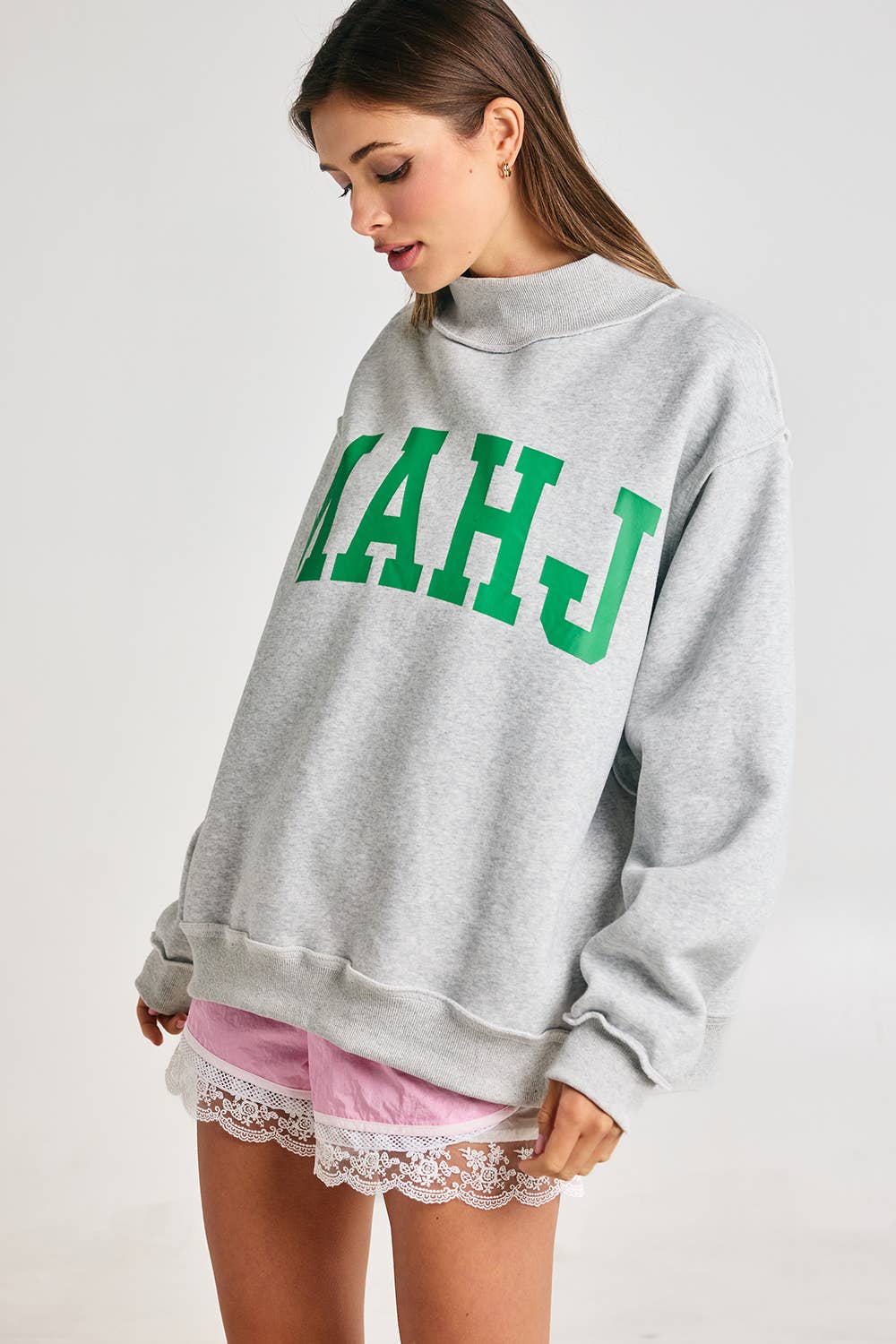 Mahj & Bam Mockneck - Green