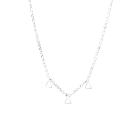 Tri Delta Silver Letters Necklace