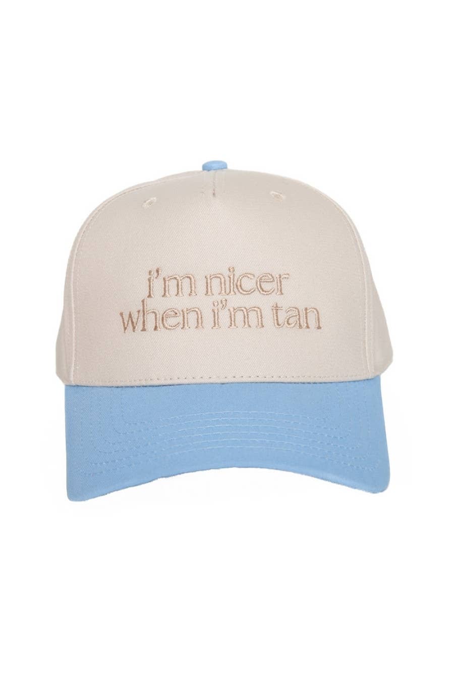 I'm Nicer When I'm Tan Hat - Blue Stripe