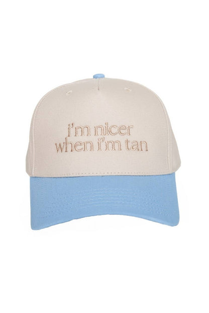 I'm Nicer When I'm Tan Hat - Pink Stripe