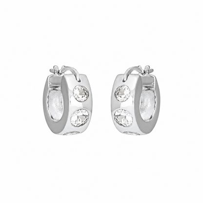 BLANCHE SAPPHIRE HUGGIES: SILVER