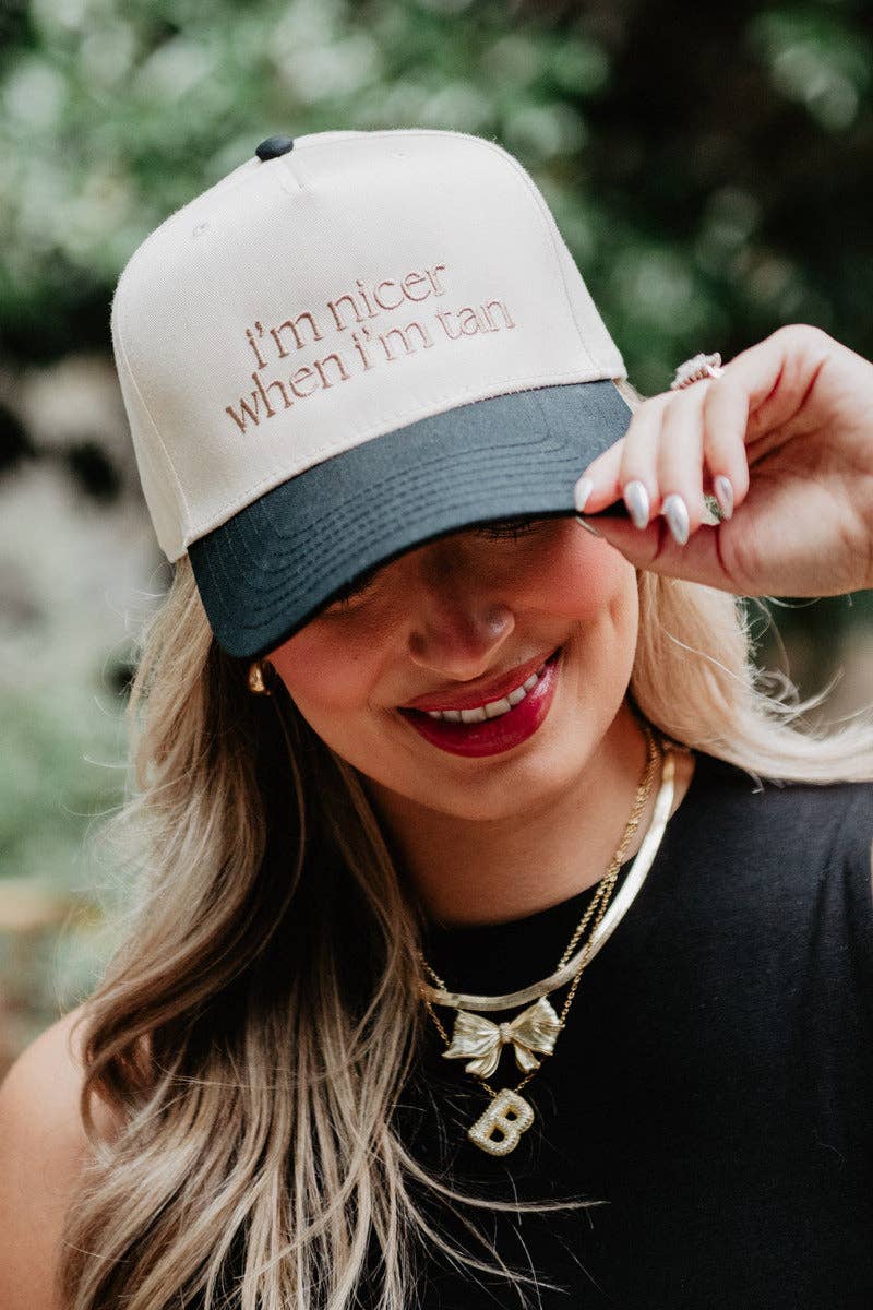 I'm Nicer When I'm Tan Hat - Blue Stripe