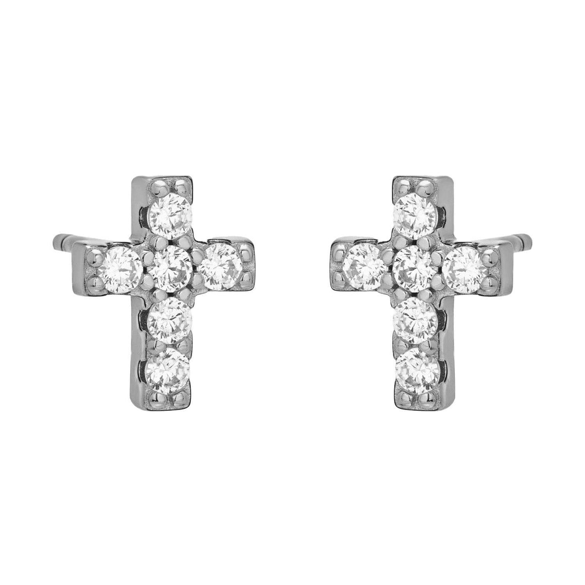 CROSS STUDS: SILVER