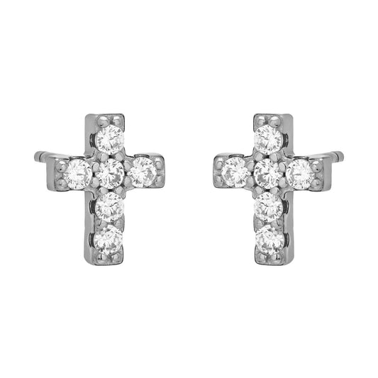 CROSS STUDS: SILVER