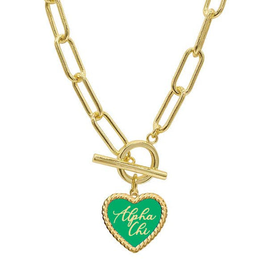 AXO Heart Charm Necklace
