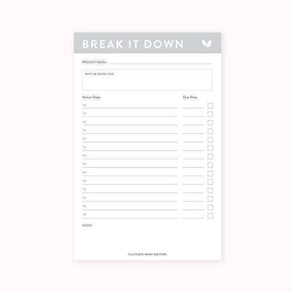 Break it down Notepad