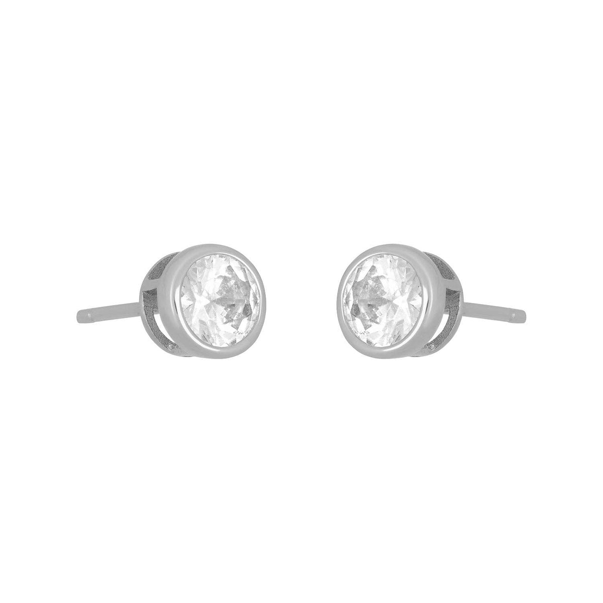 MARISOL BEZEL STUD 5MM: SILVER