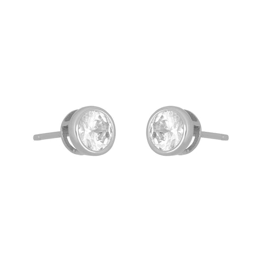 MARISOL BEZEL STUD 5MM: SILVER