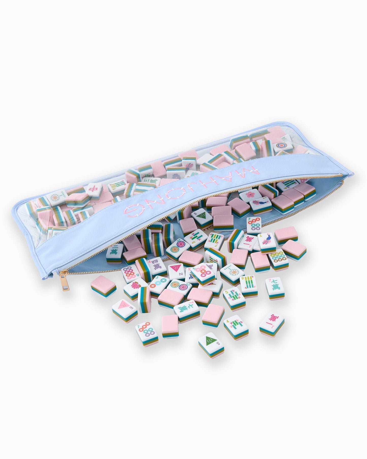 Mahjong Bag - Light Blue Bamboo