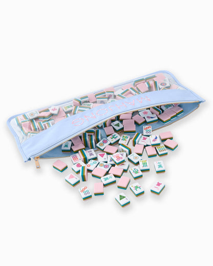 Mahjong Bag - Light Blue Bamboo