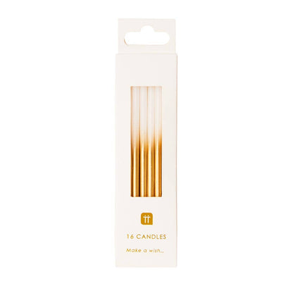 White & Gold Birthday Candles