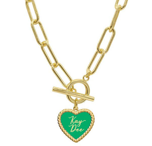 KD Heart Charm Necklace