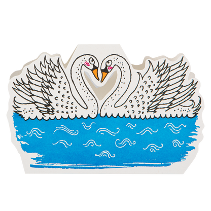 Two Swans| Cut-Out - Greeting Card