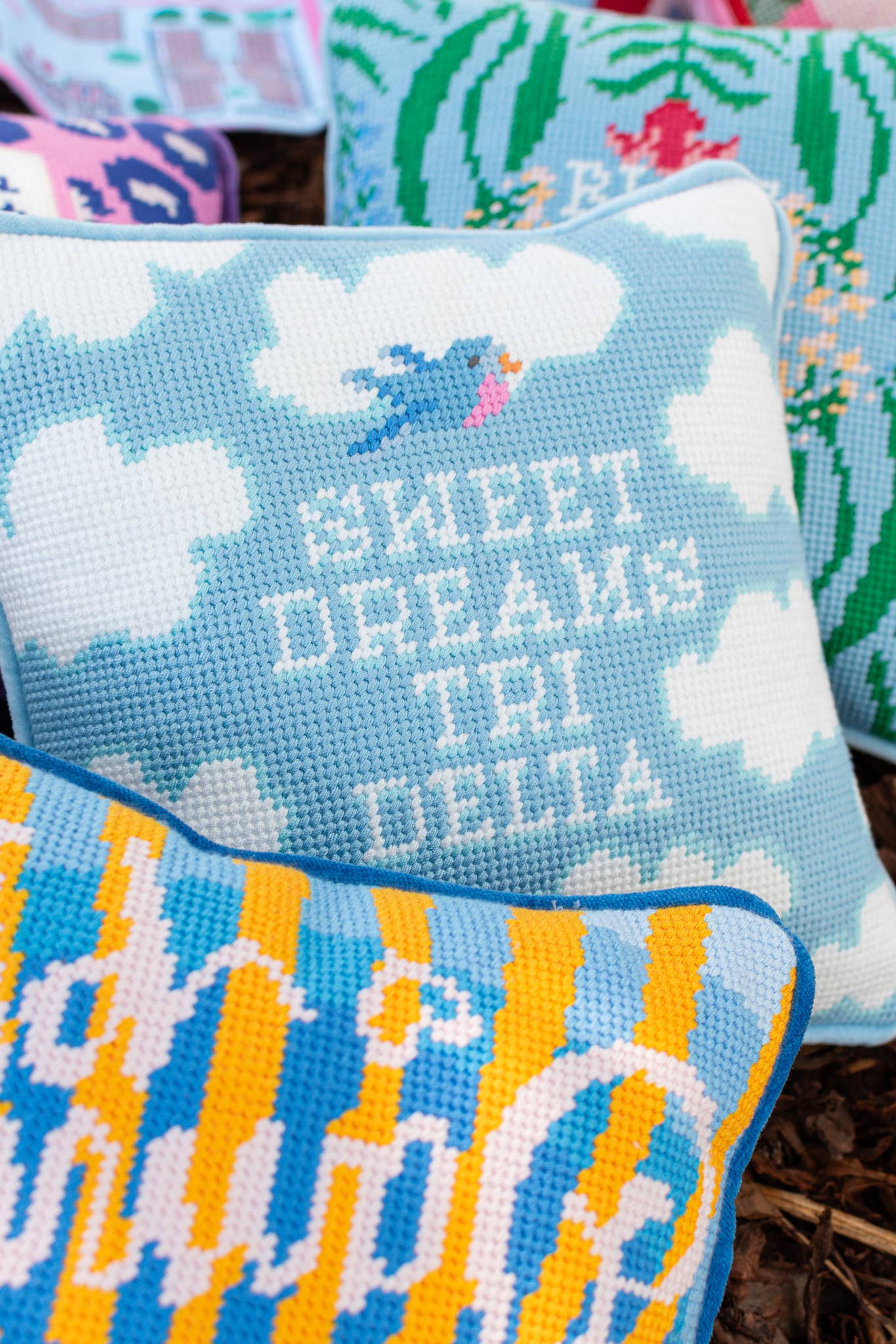 Tri Delta Needlepoint Pillow