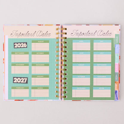 17-Month Academic Planner - Medium Oil Paint Floral