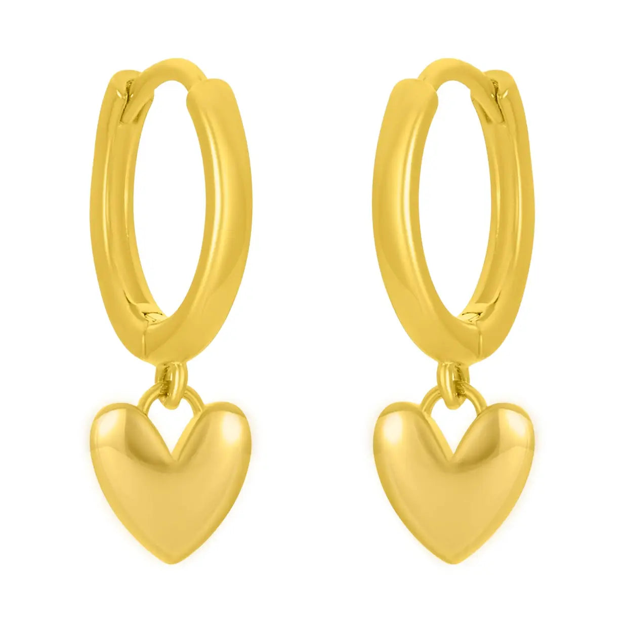 Holly Heart Huggies - Gold