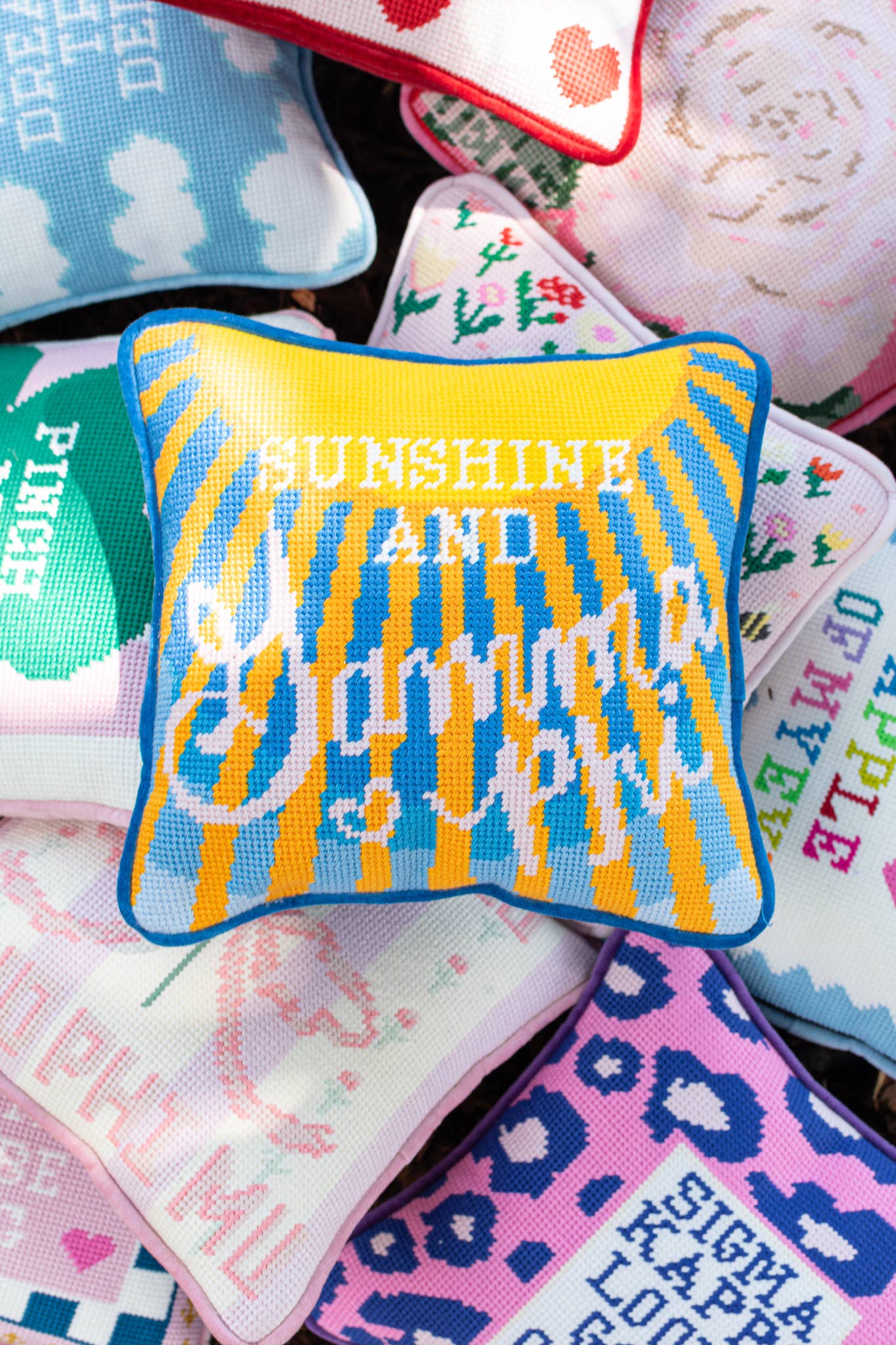 GPhi Needlepoint Pillow