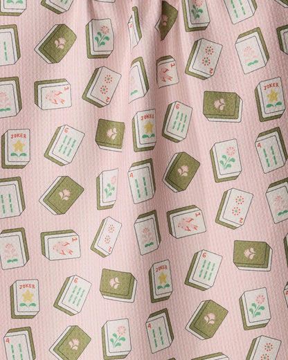 Flower Tiles Tea Towel - Mahjong: Green