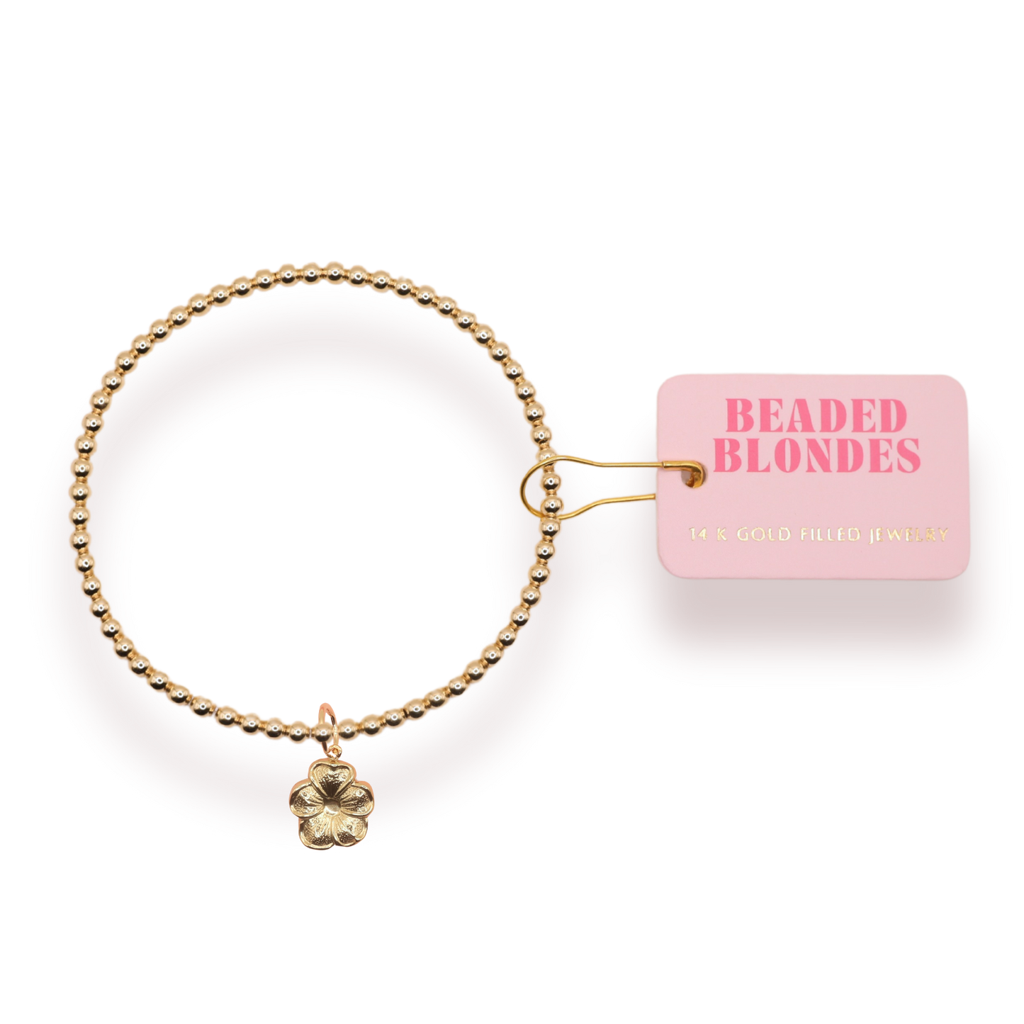 Gold Flower Charm Bracelet