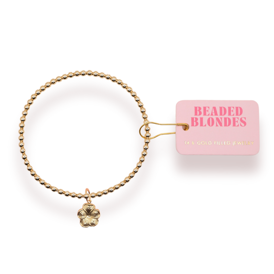 Gold Flower Charm Bracelet