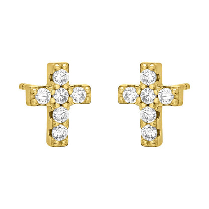CROSS STUDS: SILVER