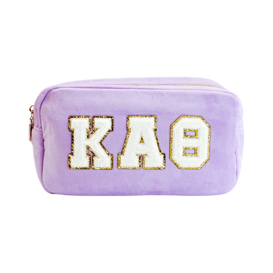 Theta Chenille Cosmetic Bag