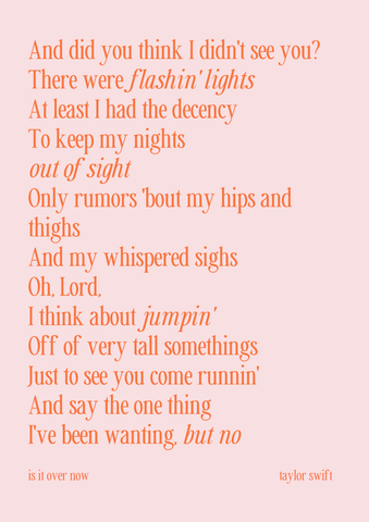 Is It Over Now | Taylor Swift Lyrics