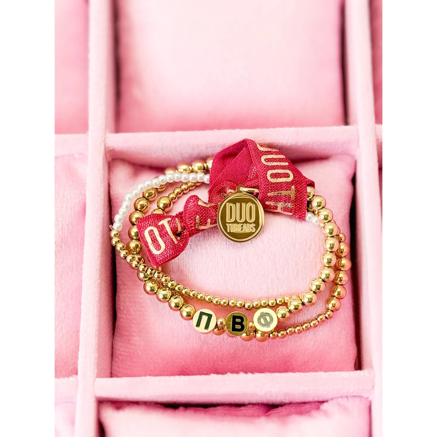 Pi Phi Gold Stack Bracelet