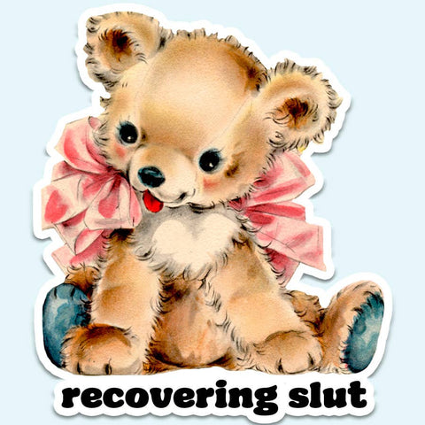 Recovering Slut Funny Sticker Decal, Vintage, Sticker Decal