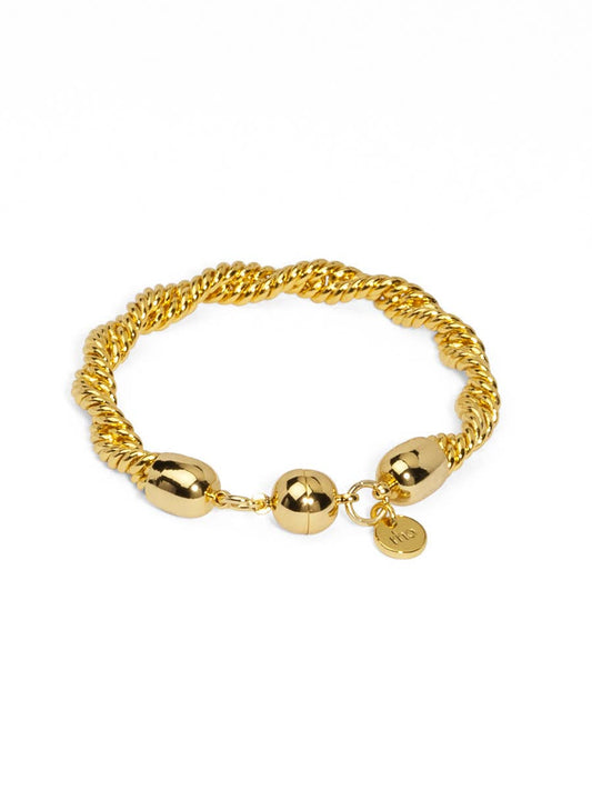 Braided Twisting Links Bracelet: Gold