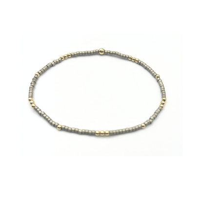 Newport - Pewter + Gold Waterproof Bracelet