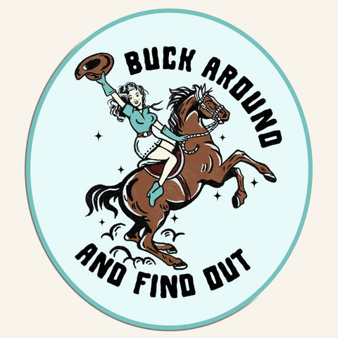 Buck Around and Find Out Sticker Decal, Western, Texas