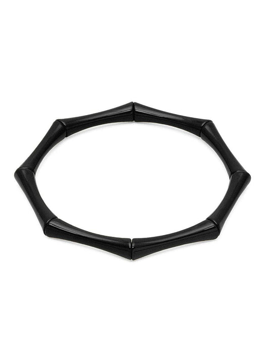 Enamel Bamboo Bracelet - Black