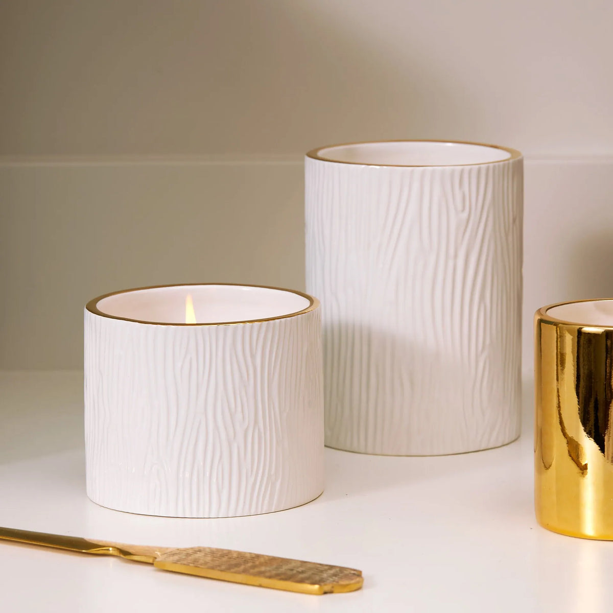 Frasier Fir Gilded Ceramic Candle - Medium 11oz